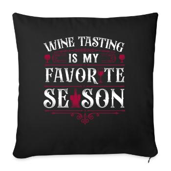 Dégustation de vin de sommelier - Housse de coussin décorative 45 x 45 cm - noir - Devant
