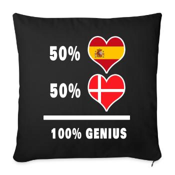 Le Danemark et l'Espagne génie / cadeau - Housse de coussin décorative 45 x 45 cm - noir - Devant