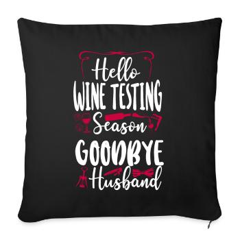 Dégustation de vin de sommelier - Housse de coussin décorative 45 x 45 cm - noir - Devant