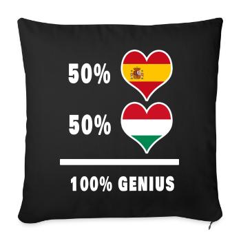 La Hongrie et l'Espagne font un cadeau génie - Housse de coussin décorative 45 x 45 cm - noir - Devant