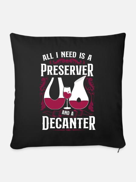 Sommelier Wine Drinking Tasting - Sofakissenbezug 45 x 45 cm - Schwarz