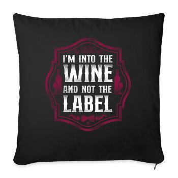 Dégustation de vin de sommelier - Housse de coussin décorative 45 x 45 cm - noir - Devant