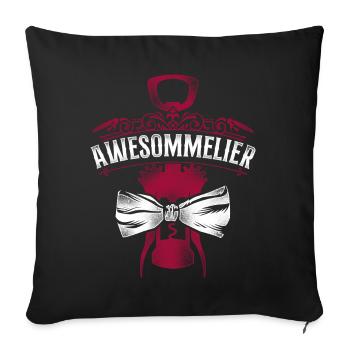 Sommelier Wine Drinking Tasting - Sofakissenbezug 45 x 45 cm - Schwarz - Vorne