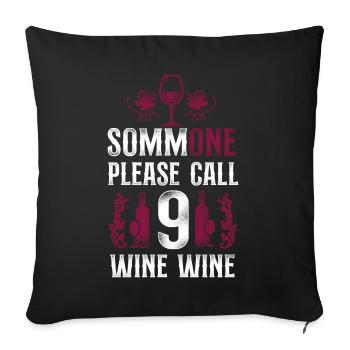Sommelier Wine Drinking Tasting - Sofa pillowcase 17,3'' x 17,3'' (45 x 45 cm) - black - Front