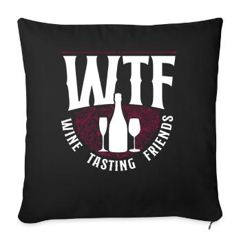 Dégustation de vin de sommelier - Housse de coussin décorative 45 x 45 cm - noir - Devant