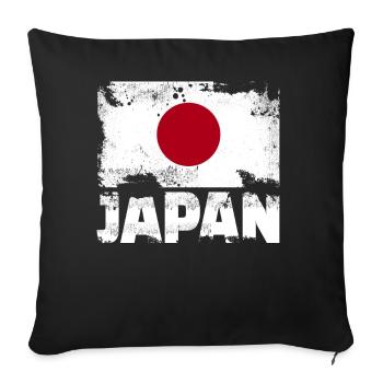 Japan Flagge Vintage Distressed Japaner Grunge -Re - Sofakissenbezug 45 x 45 cm - Schwarz - Vorne