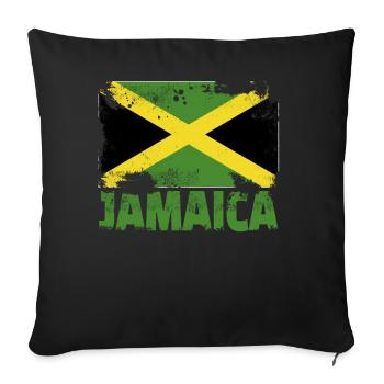 Jamaika -Flagge Vintage Distressed Jamaican Grunge - Sofakissenbezug 45 x 45 cm - Schwarz - Vorne