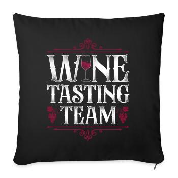 Dégustation de vin de sommelier - Housse de coussin décorative 45 x 45 cm - noir - Devant