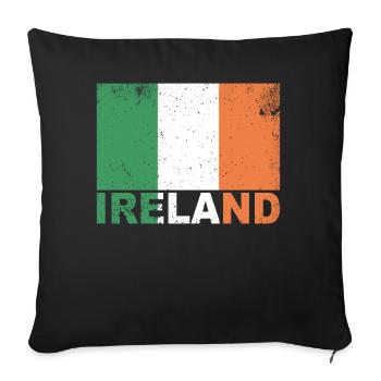 Irland Flag Vintage Irish Nationality Origin Trave - Sofakissenbezug 45 x 45 cm - Schwarz - Vorne