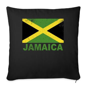 Jamaika Flagge Vintage jamaikanische Nationalitäts - Sofakissenbezug 45 x 45 cm - Schwarz - Vorne