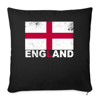 England Flag Vintage English Nationality Origin Tr - Sofakissenbezug 45 x 45 cm - Schwarz - Vorne