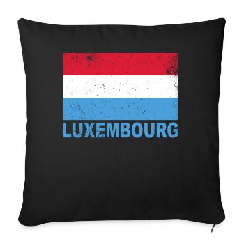 Luxemburg Flag Vintage Nationality Origin Roots re - Sofakissenbezug 45 x 45 cm - Schwarz - Vorne
