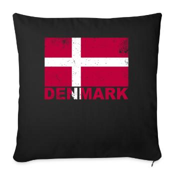 Dänemark Flagge Vintage Dänische Nationalität Ursp - Sofakissenbezug 45 x 45 cm - Schwarz - Vorne