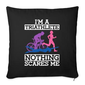 Triathlon Training Triathlete Women Mom - Sofa pillowcase 17,3'' x 17,3'' (45 x 45 cm) - black - Front