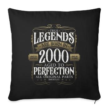 Legend 2000 22nd Birthday Gift Men Funny - Sofa pillowcase 17,3'' x 17,3'' (45 x 45 cm) - black - Front