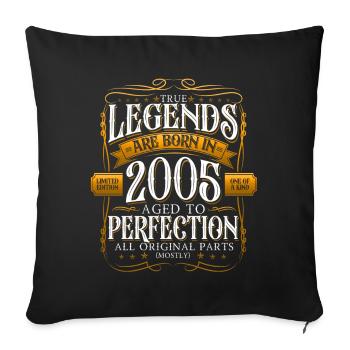 Légende 2005 17ème Anniversaire Cadeau Hommes Drôle - Housse de coussin décorative 45 x 45 cm - noir - Devant