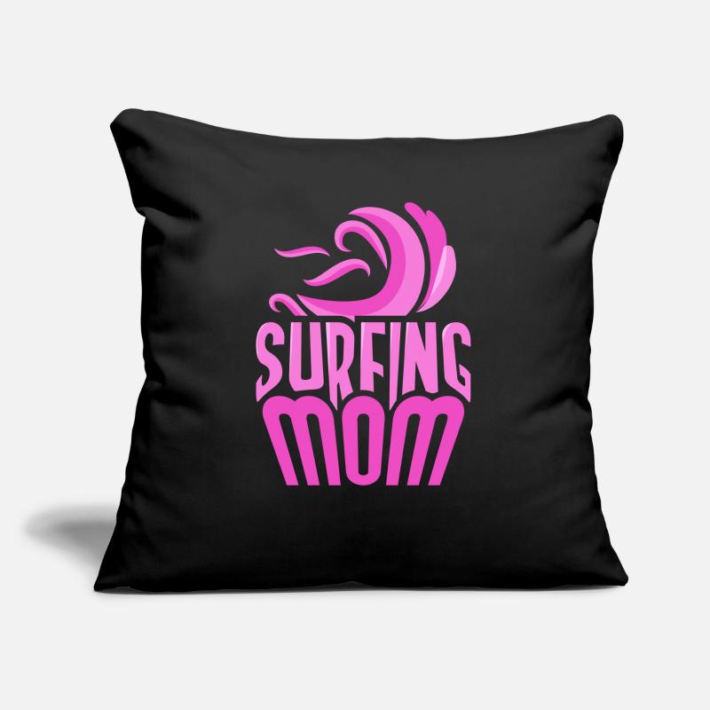 Surf Mama Surf Surfer Planche de surf Housse de coussin décorative 45 x 45 cm