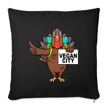 Holiday Thanksgiving No Meat Turkey - Sofa pillowcase 17,3'' x 17,3'' (45 x 45 cm) - black - Front