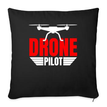 Drone Drone Pilot Drone Operator Quadcopter - Sofa pillowcase 17,3'' x 17,3'' (45 x 45 cm) - black - Front