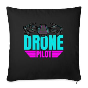 Drone Drone Pilot Drone Operator Quadcopter - Sofa pillowcase 17,3'' x 17,3'' (45 x 45 cm) - black - Front