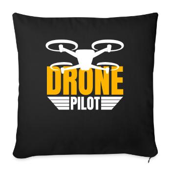 Drone Drone Pilot Drone Operator Quadcopter - Sofa pillowcase 17,3'' x 17,3'' (45 x 45 cm) - black - Front