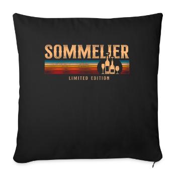 Sommelier Wine Drinking Tasting - Sofakissenbezug 45 x 45 cm - Schwarz - Vorne