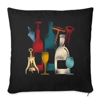Sommelier Wine Drinking Tasting - Sofakissenbezug 45 x 45 cm - Schwarz - Vorne