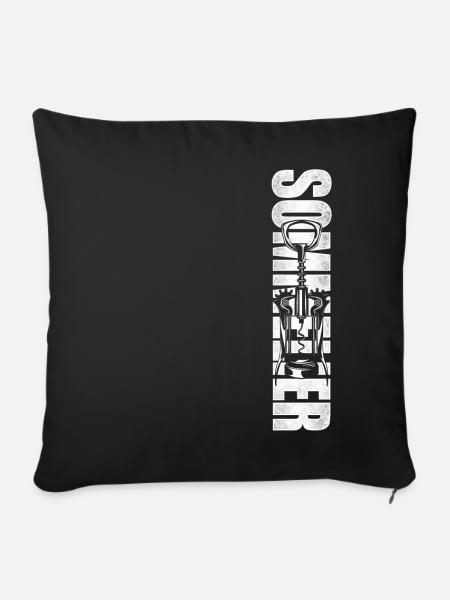 Sommelier Wine Drinking Tasting - Sofakissenbezug 45 x 45 cm - Schwarz