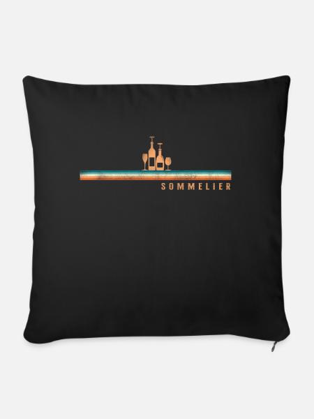Sommelier Wine Drinking Tasting - Sofakissenbezug 45 x 45 cm - Schwarz