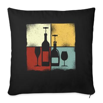 Sommelier Wine Drinking Tasting - Sofakissenbezug 45 x 45 cm - Schwarz - Vorne