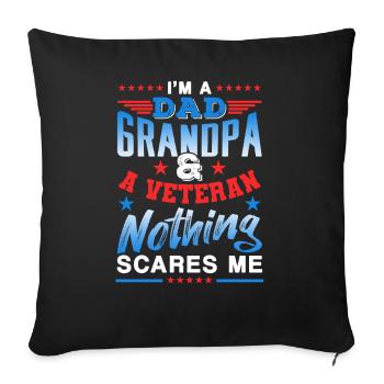 Papa Opa Veteran Nichts Macht Mir Angst Vater - Sofakissenbezug 45 x 45 cm - Schwarz - Vorne