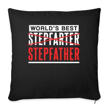 Le meilleur beau-père du monde Beau-père Stepdad - Housse de coussin décorative 45 x 45 cm - noir - Devant