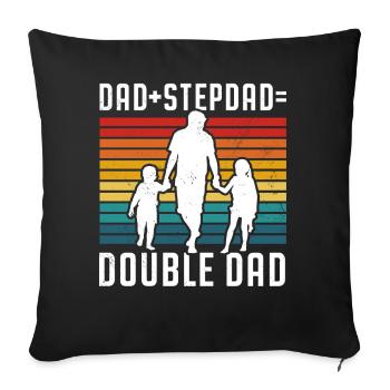 Papa Plus Stepfather Equal Double Papa Stepdad - Sofa pillowcase 17,3'' x 17,3'' (45 x 45 cm) - black - Front