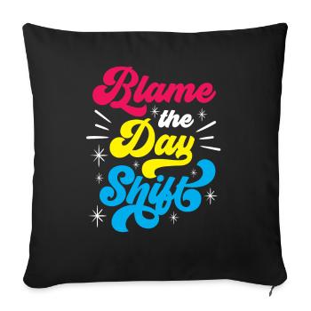 Faire de l’équipe de jour une profession responsable - Housse de coussin décorative 45 x 45 cm - noir - Devant