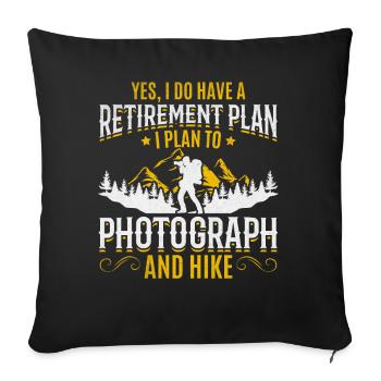 Photo Épargne retraite Photographie Photographe de randonnée - Housse de coussin décorative 45 x 45 cm - noir - Devant