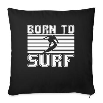 Surfen - Sofakissenbezug 45 x 45 cm - Schwarz - Vorne