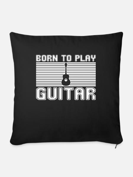 Gitarre spielen - Sofakissenbezug 45 x 45 cm - Schwarz