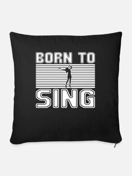 Singen - Sofakissenbezug 45 x 45 cm - Schwarz