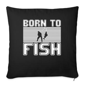 Pêche - Housse de coussin décorative 45 x 45 cm - noir - Devant