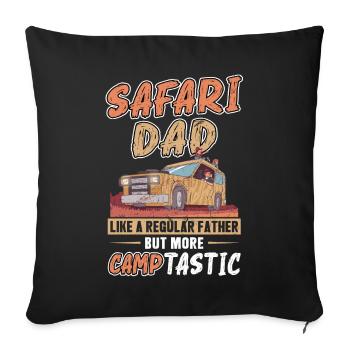 Safari Father - Family Safari - Sofa pillowcase 17,3'' x 17,3'' (45 x 45 cm) - black - Front