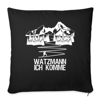 Watzmann Bergsteigen Wandern - Sofakissenbezug 45 x 45 cm - Schwarz - Vorne