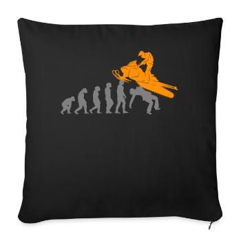 Conducteur de motoneige Snowmobile Evolution - Housse de coussin décorative 45 x 45 cm - noir - Devant