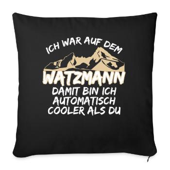 Watzmann Wandern Watzmannmassiv - Sofakissenbezug 45 x 45 cm - Schwarz - Vorne