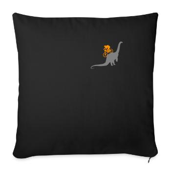VTT Vtt Dinosaures VTT VTT VTT - Housse de coussin décorative 45 x 45 cm - noir - Devant