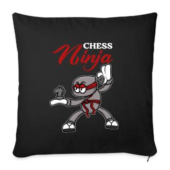 Échiquier Échecs Ninja Fighter Échecs - Housse de coussin décorative 45 x 45 cm - noir - Devant