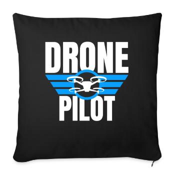 Drone Drone Pilot Drone Operator Quadcopter - Sofa pillowcase 17,3'' x 17,3'' (45 x 45 cm) - black - Front