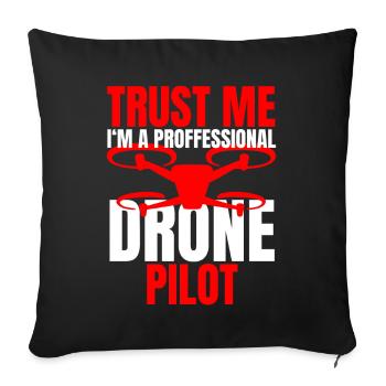 Drone Drone Pilote Drone Opérateur Quadcopter - Housse de coussin décorative 45 x 45 cm - noir - Devant