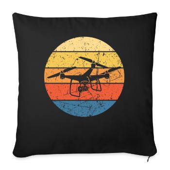 Drone Drone Pilot Drone Operator Quadcopter - Sofa pillowcase 17,3'' x 17,3'' (45 x 45 cm) - black - Front