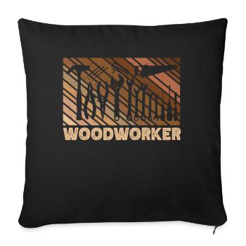 Woodworkers Woodwork Woodwork Woodcutters - Sofa pillowcase 17,3'' x 17,3'' (45 x 45 cm) - black - Front