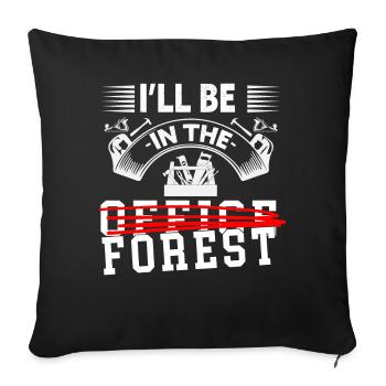 I will be in the office woodworker woodworker - Sofa pillowcase 17,3'' x 17,3'' (45 x 45 cm) - black - Front